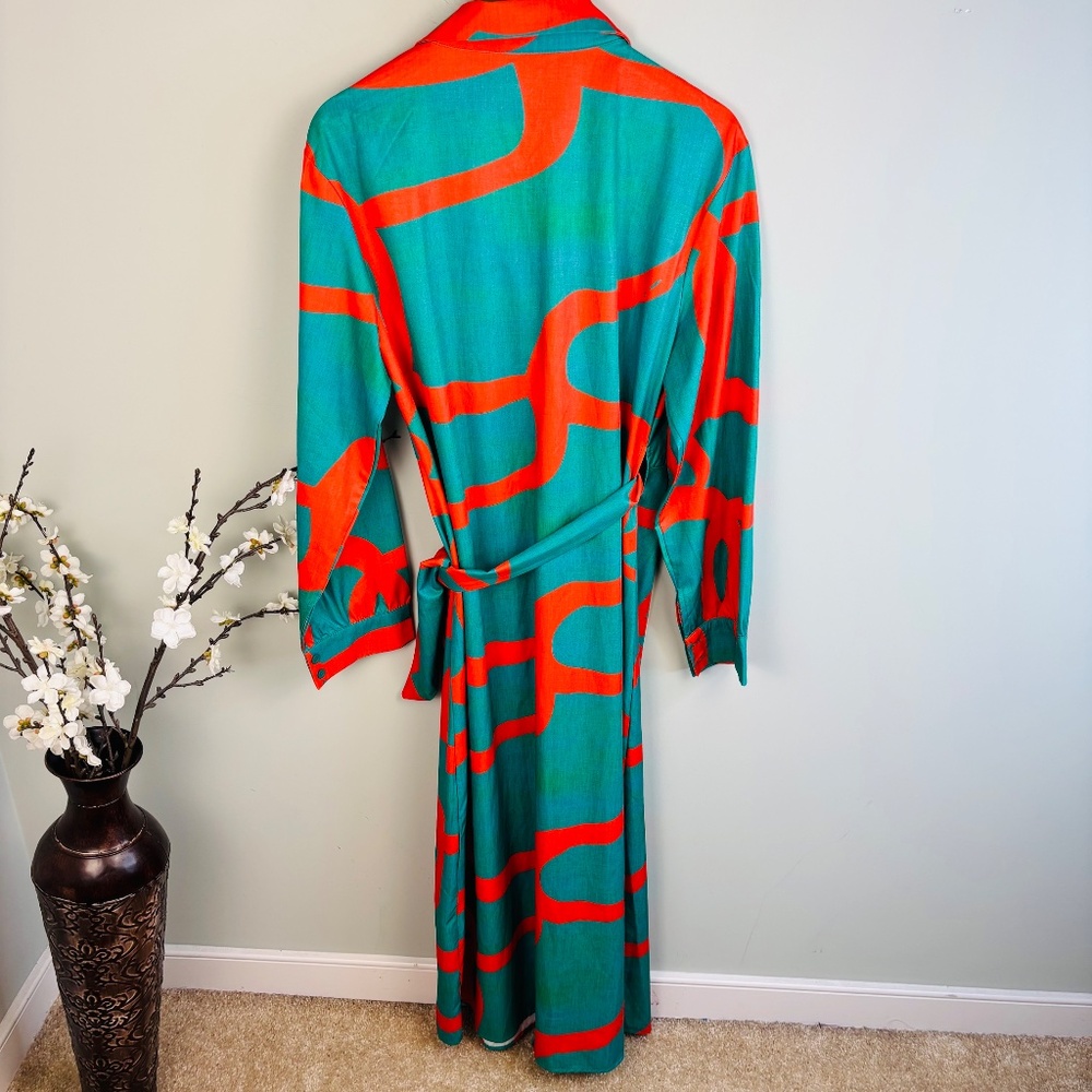 Chic Me Geo Print Wrap Shirt Dress NWOT Size XL (Fits Size 14/16) - Picture 5 of 5